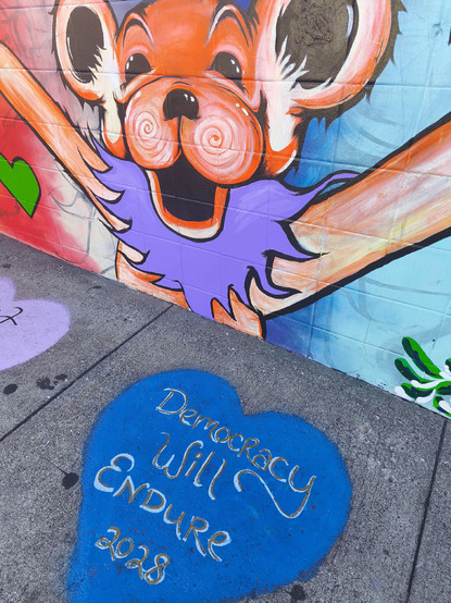 Street art, Haight-Ashbury. Democracy will endure 2028.