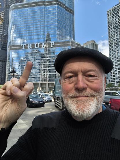 A bird. In front of Trump Tower, Chicago 