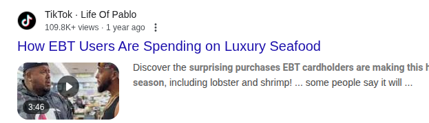 Tik tok influencer says EBT users are spending poorly. Screw him. 