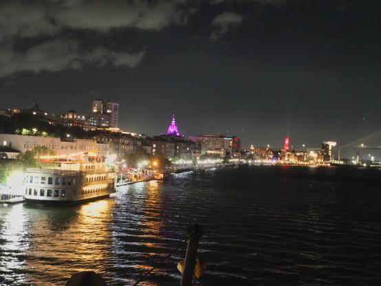 #Savannah riverfront, from the top deck of the Georgia Queen riverboat.
